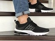 Мужские кроссовки черные с белым Presto 8967 Мелитополь