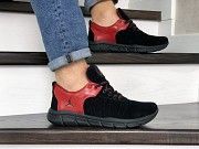 Мужские кроссовки черные с красным Air Jordan 9028 Мелитополь