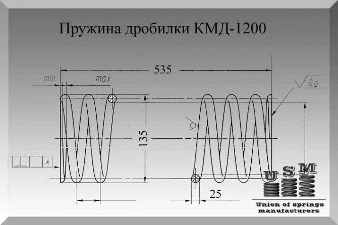 Пружина дробилки КМД-1200 Полтава - изображение 1