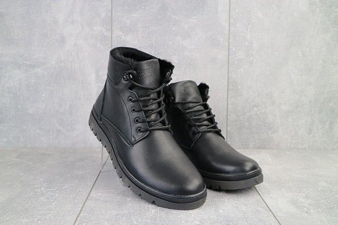 Мужские ботинки кожаные зимние черные Multi-shoes Lider Мелитополь - изображение 1