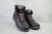 Мужские ботинки кожаные зимние черные Zangak 139 ч-крек Мелитополь