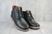 Мужские ботинки кожаные зимние черные Yuves 775 Мелитополь