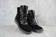 Женские ботинки замшевые зимние черные Mkrafvt 1188/2 Мелитополь