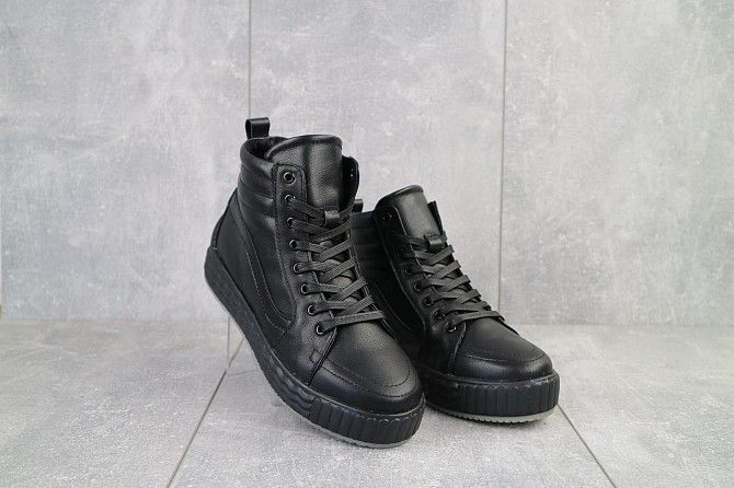 Женские кеды кожаные зимние черные Brand B8(В11) Мелитополь - изображение 1