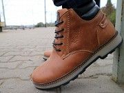 Мужские ботинки кожаные зимние рыжие Yuves 775 Мелитополь