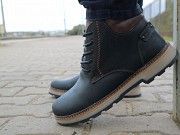 Мужские ботинки кожаные зимние черные-матовые Yuves 775 Мелитополь