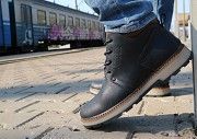 Мужские ботинки кожаные зимние черные-матовые Yuves 781 Мелитополь
