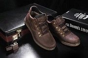 Мужские ботинки кожаные зимние коричневые-матовые Yuves 600 на шнурках Мелитополь