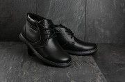 Мужские ботинки кожаные зимние черные Yuves 801 Мелитополь