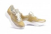 Женские кроссовки кожаные весна/осень бежевые-белые Broxci 10108 Мелитополь