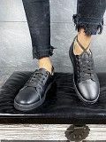 Женские кеды кожаные весна/осень черные Yuves 590 black edition Мелитополь