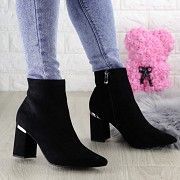 Женские ботильоны на каблуке Dolly черные 1338 (36 размер) Мелитополь