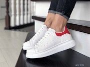 Женские кроссовки белые с красным 9082 Мелитополь