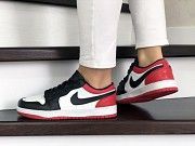Женские кроссовки белые с черным и красным Air Jordan 1 Low 9158 Мелитополь
