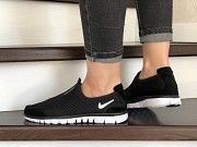 Женские кроссовки черные с белым Free Run 9213 Мелитополь