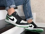 Мужские кроссовки белые с зеленым Air Jordan 1 Low 9155 Мелитополь