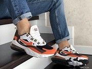 Мужские кроссовки белые с оранжевым Air Max 270 React 9138 Мелитополь