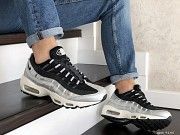 Мужские кроссовки серебристые с черным 9145 Мелитополь
