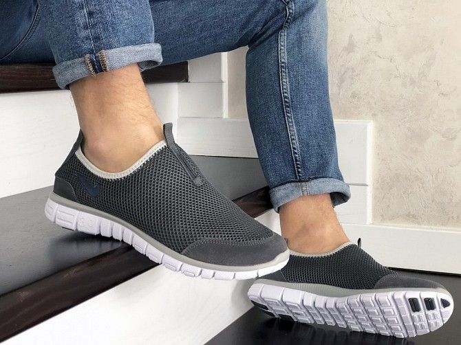 Мужские кроссовки серые Free Run 9204 Мелитополь - изображение 1