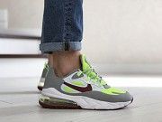 Мужские кроссовки серые с салатовым Air Max 270 React 9144 Мелитополь