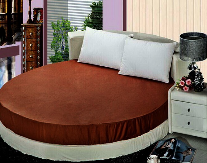 Круглая кровать. Простынь коричневая, черная Киев - изображение 1