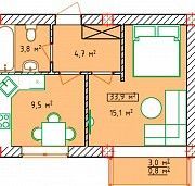 Предлагаем к продаже 1-ком. квартиру в сданном доме в самом центре поселка Котовского. Одесса