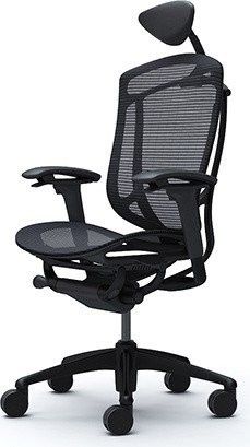 Офисные кресла OKAMURA CONTESSA II Sekonda Black, черный каркас, черная база Киев - изображение 1