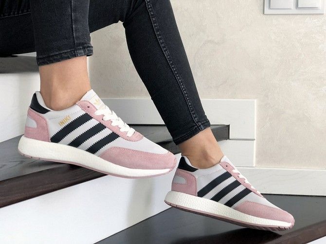 Женские кроссовки белые с розовым Iniki 9289 Мелитополь - изображение 1