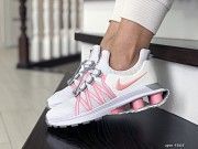 Женские кроссовки белые с розовым Shox Gravity 9305 Мелитополь