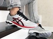 Мужские кроссовки светло серые с красным Gel-Kayano 25 9259 Мелитополь