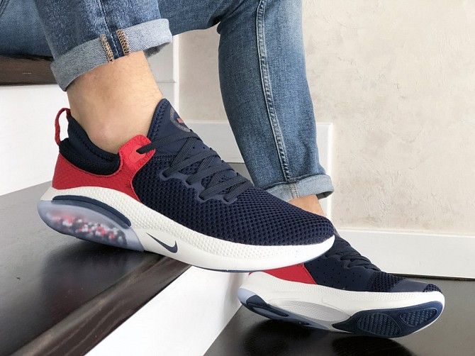Мужские кроссовки темно синие с белым и красным Joyride Run Flyknit 9333 Мелитополь - изображение 1