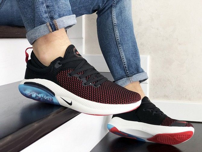 Мужские кроссовки черные с белым и красным Joyride Run Flyknit 9329 Мелитополь - изображение 1