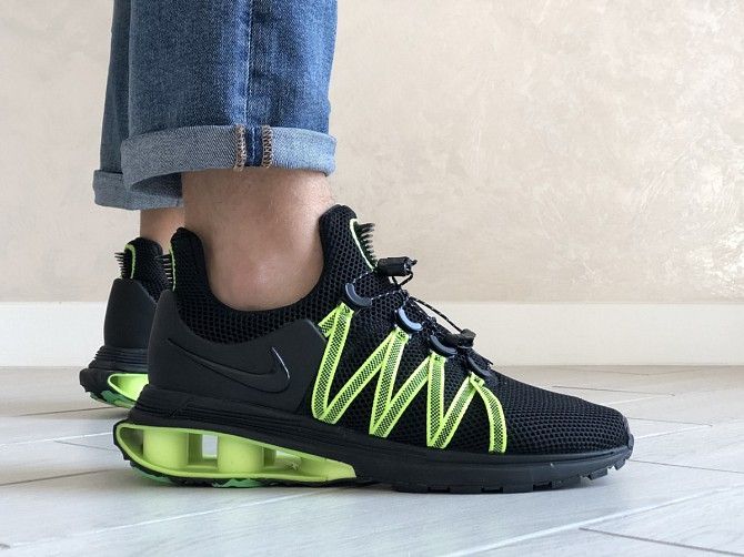 Мужские кроссовки черные с салатовым Shox Gravity 9298 Мелитополь - изображение 1
