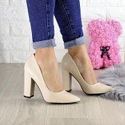 Туфли женские на каблуке бежевые Hussy 1440 (40 размер) Мелитополь