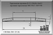 Тарельчатая пружина 20х9х1,0х0,5, пружина тарельчатая 306 ГОСТ 3057-90 Полтава