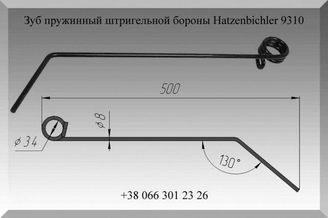 Зуб пружинный штригельной бороны Hatzenbichler 9310 Полтава - изображение 1