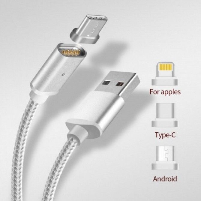 Магнитный кабель 3в1 для зарядки Android, Iphone, Type C Magnetic USB Cable Киев - изображение 1