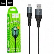 Кабель Lightning HOCO X38 Micro USB 2,4A в тканевой оплётке Чёрный Киев