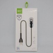 Шнур для зарядки для Iphone - USB GOLF GC-74 кабель 1 метр Чёрный Київ