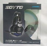 Игровые проводные наушники SOYTO SY850MV с микрофоном Чёрные с Синим Киев