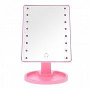 Зеркало для макияжа с LED подсветкой Large Led Mirror 16 LED Розовый Київ