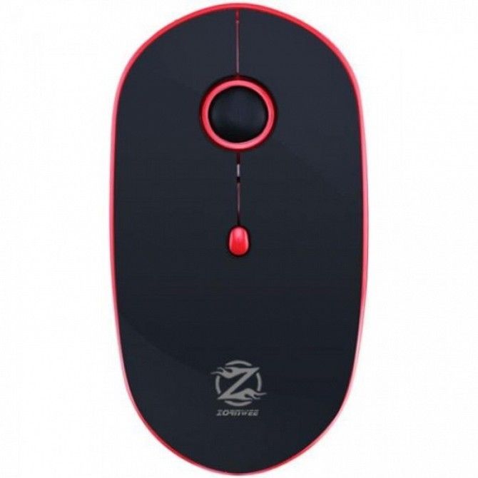 Беспроводная компьютерная мышка ZORNWEE W880 с аккумулятором мышь чёрная с красным Кривой Рог - изображение 1