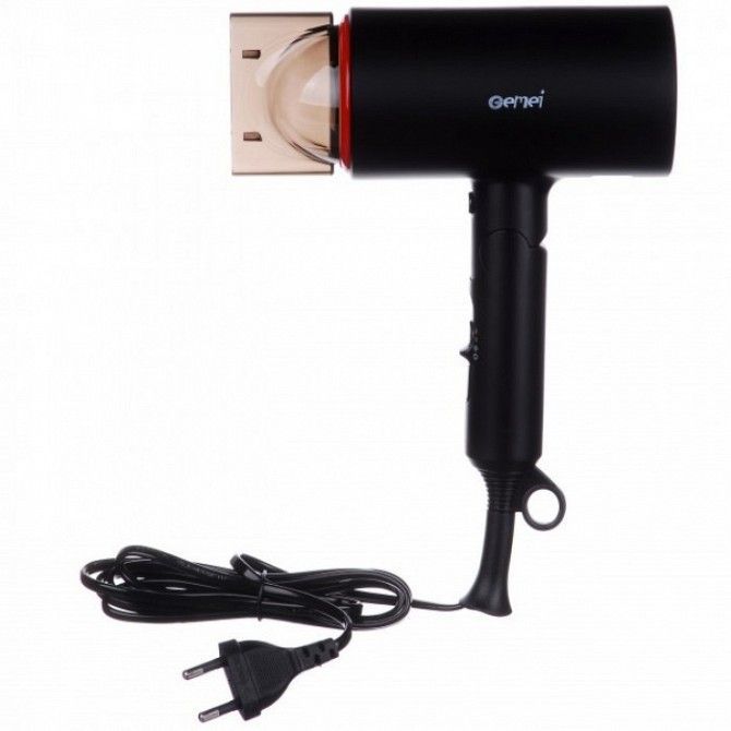 Дорожный Фен с откидной ручкой Gemei GM-1759 1800W Кривой Рог - изображение 1