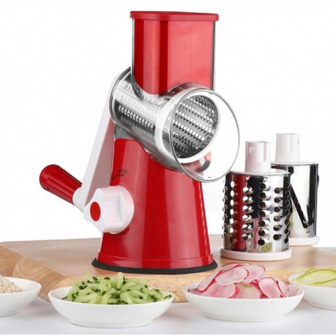 Ручная овощерезка-терка с насадками Kitchen Master 5140 Красная Кривой Рог - изображение 1
