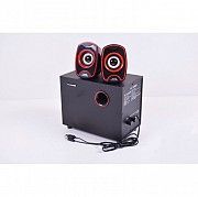 USB колонки для ПК компьютерные колонки 2.1 MP3 Uaudio A5000 Красные Кривой Рог