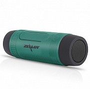 Портативная Bluetooth колонка Zealot S1 с функцией power bank и фонариком Зелёная Кривой Рог
