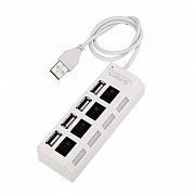 Концентратор USB HUB хаб HI-SPEED на 4 порта с подсветкой Белый Киев