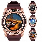 Сенсорные Smart Watch V8 смарт часы умные часы Золотые Київ