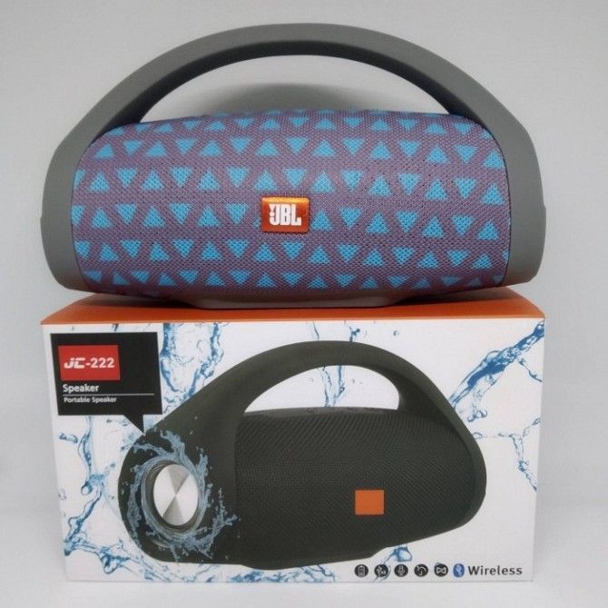 Портативная bluetooth колонка влагостойкая JBL Boombox B9 mini FM, MP3, радио Серая с треугольниками Киев - изображение 1