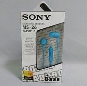 Вакуумные внутриканальные наушники SONY MS-26 Bass с микрофоном Синие Київ